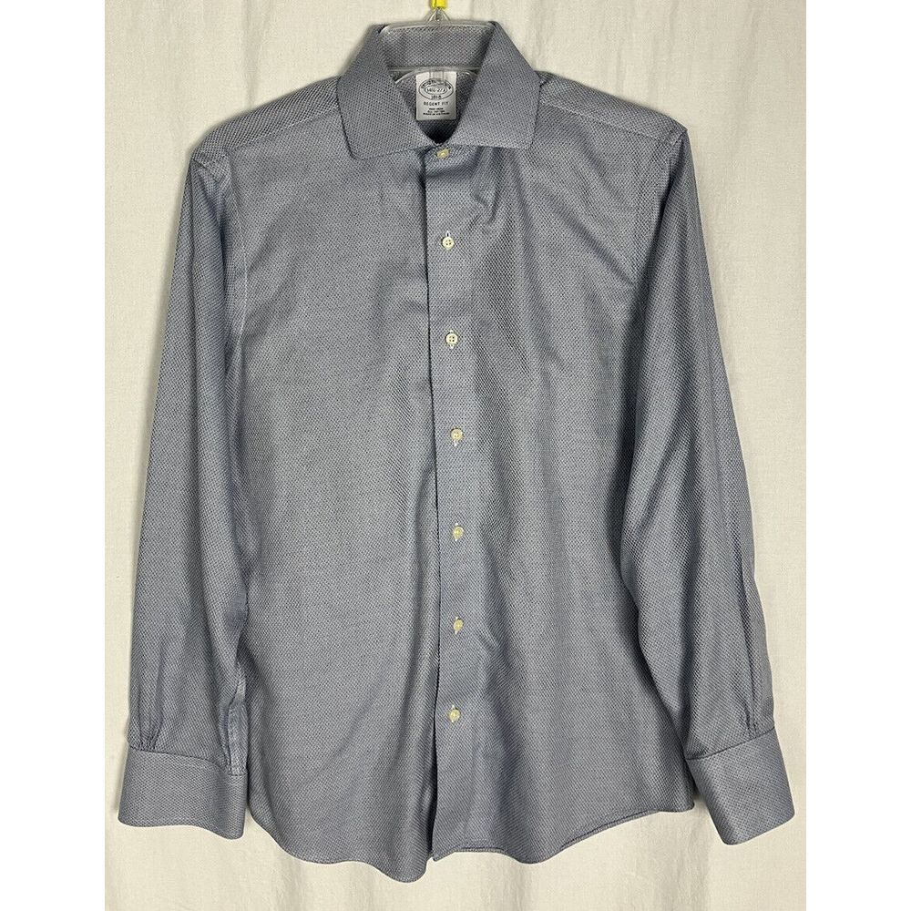 Brooks Brothers Regent Fit Light Blue Textured Non Iron Dress Shirt 14.5 2/3‎
